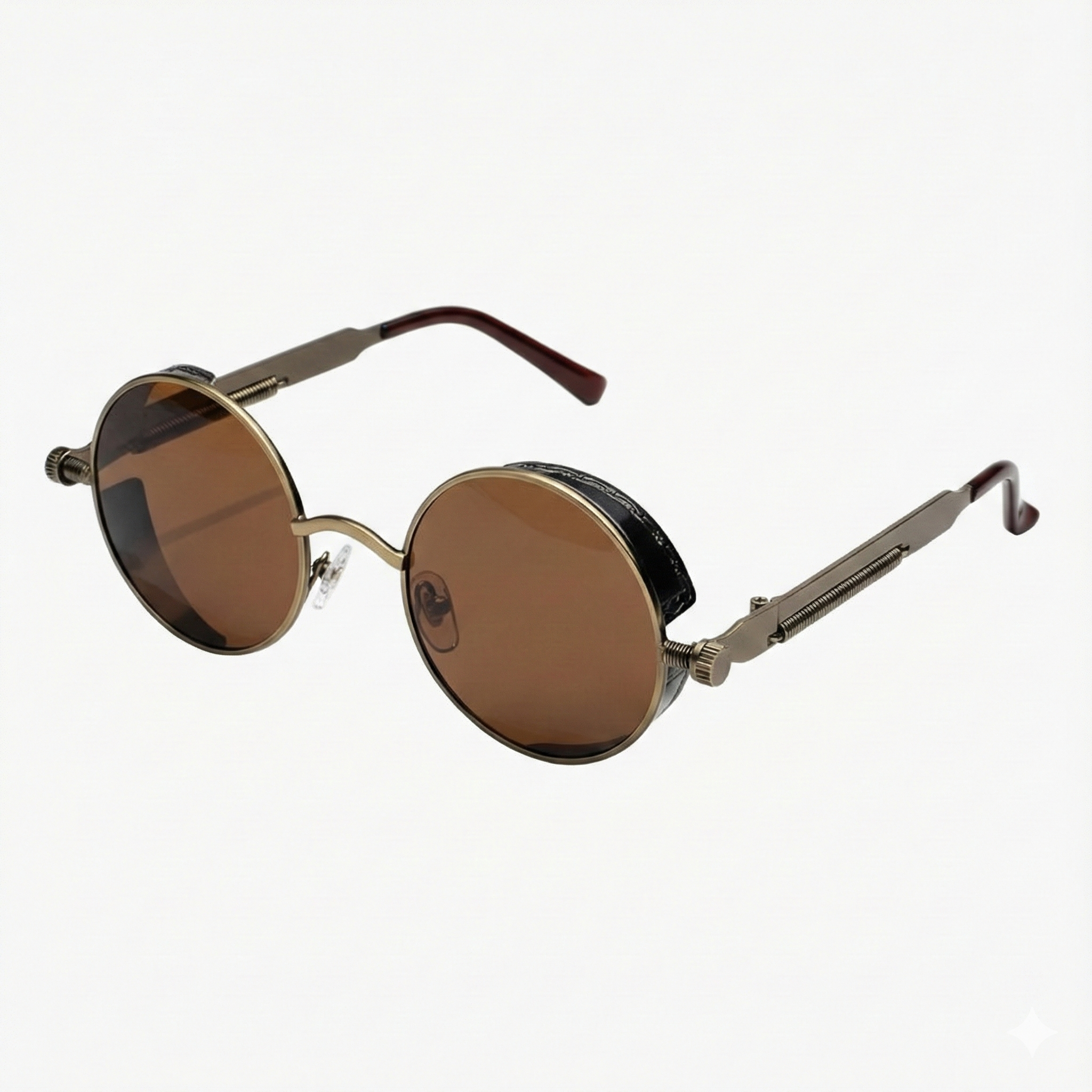 ROUND STEAMPUNK SIDE SHIELD SUNGLASSES