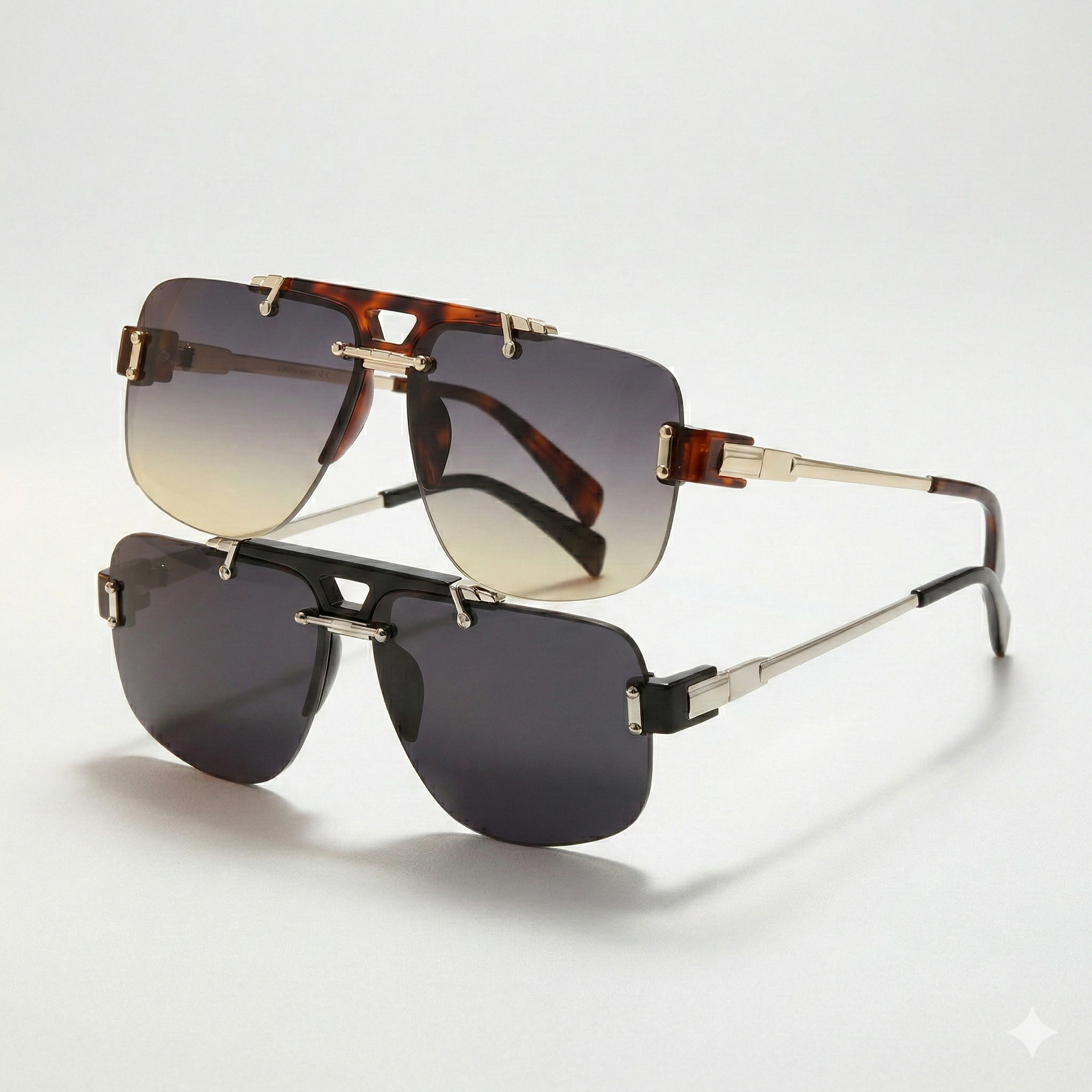 Modern Flat-Top Aviator Sunglasses