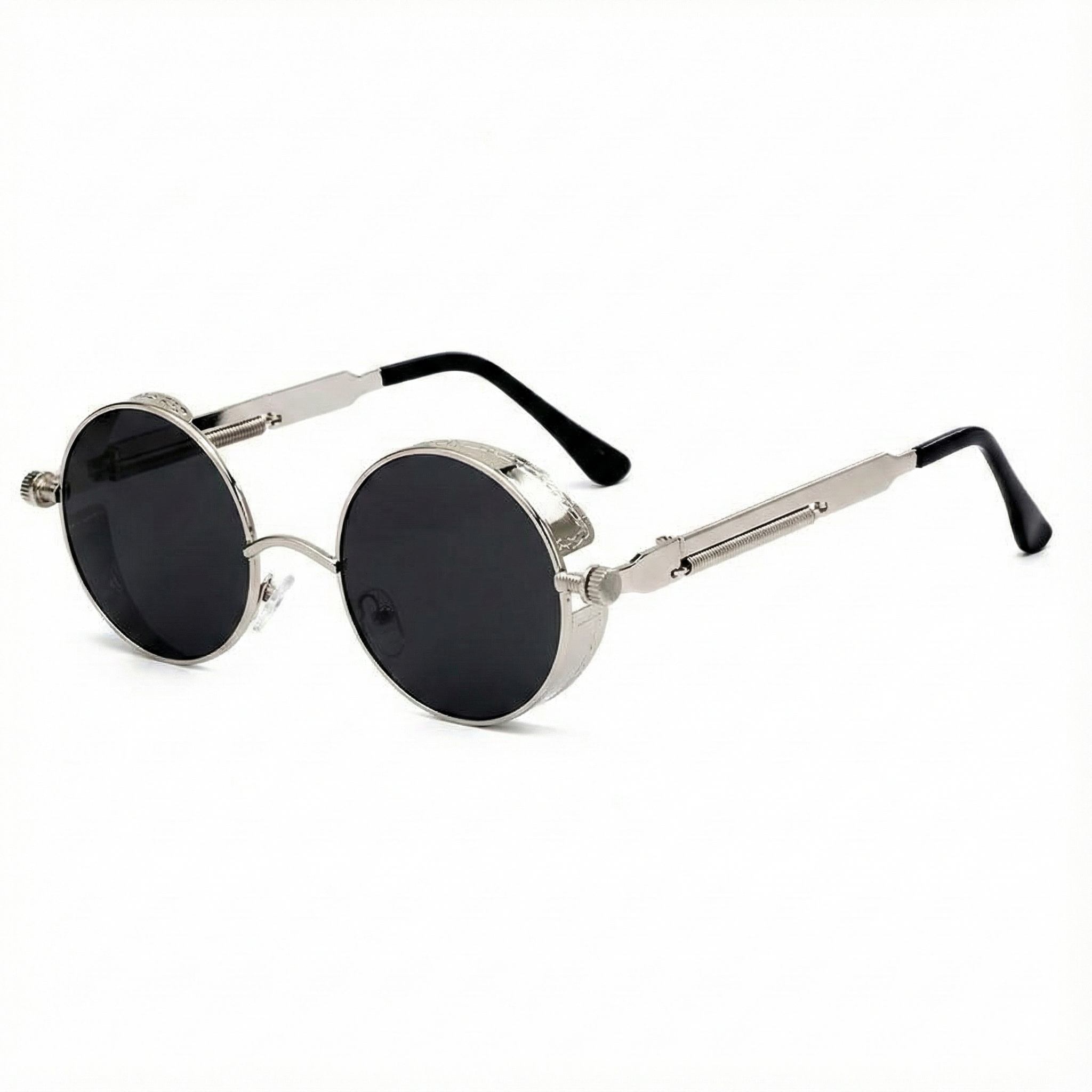 ROUND STEAMPUNK SIDE SHIELD SUNGLASSES