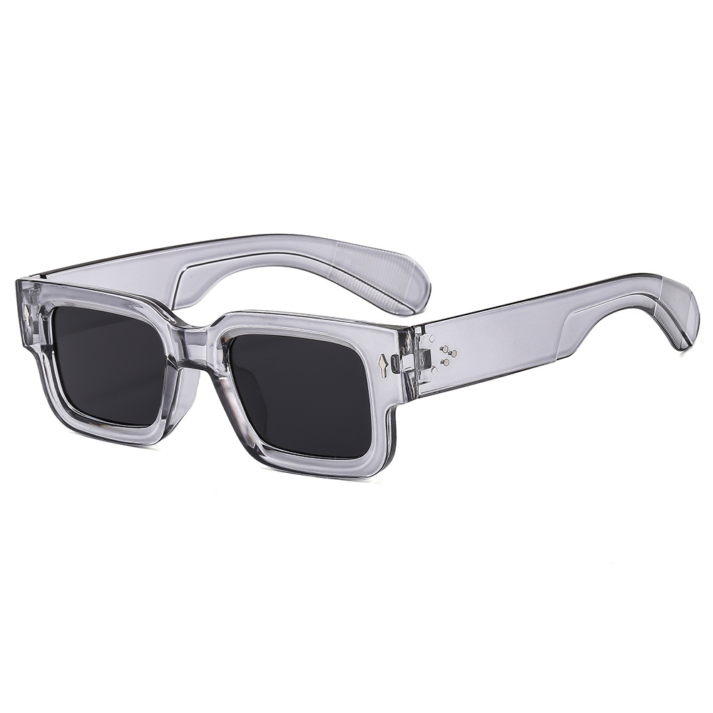 Chunky Rectangular Frame Sunglasses (Black)