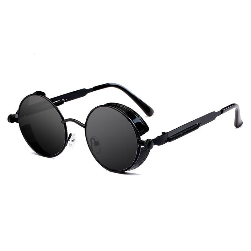 ROUND STEAMPUNK SIDE SHIELD SUNGLASSES