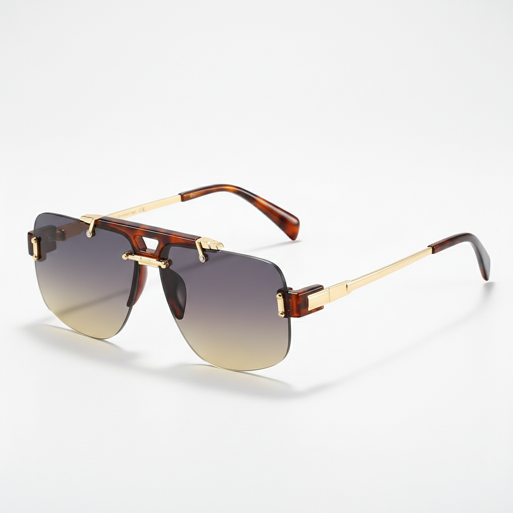 Modern Flat-Top Aviator Sunglasses