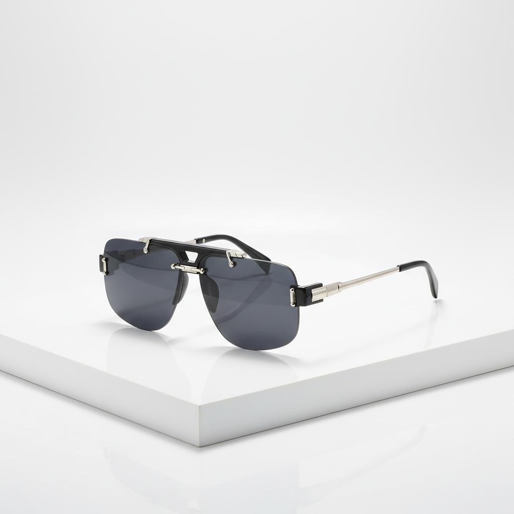 Modern Flat-Top Aviator Sunglasses