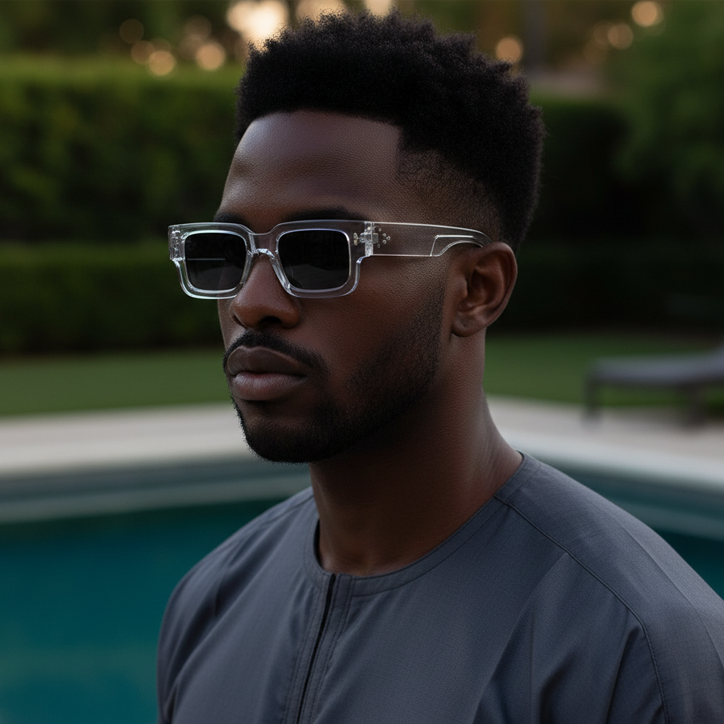 Chunky Rectangular Frame Sunglasses (Smoke Color)