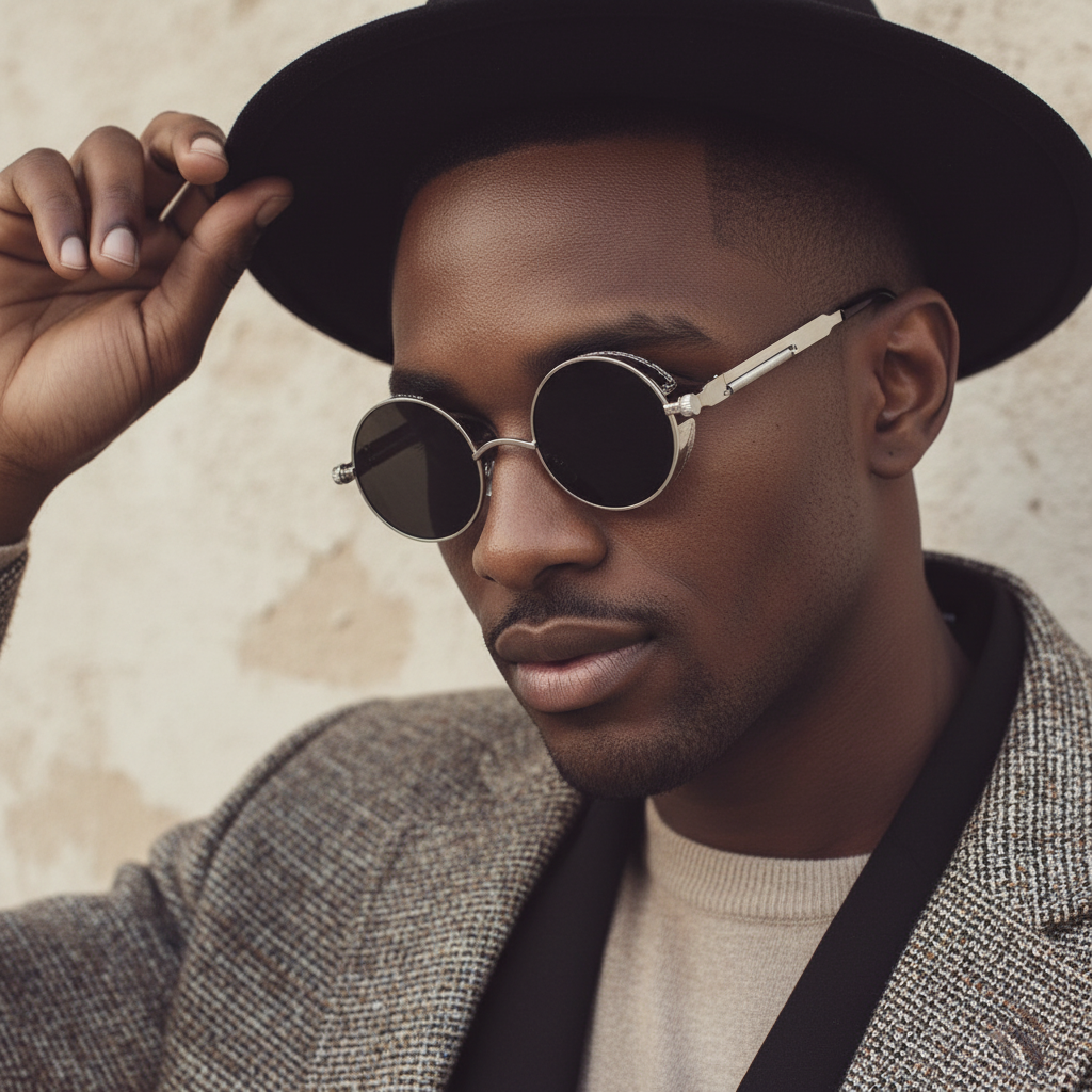 ROUND STEAMPUNK SIDE SHIELD SUNGLASSES